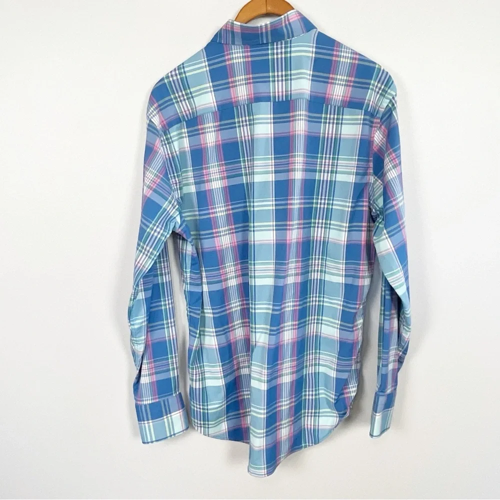 Peter Millar Summer Comfort Plaid Button Down Shirt | Men’s Medium | Stretch - Picture 5 of 6